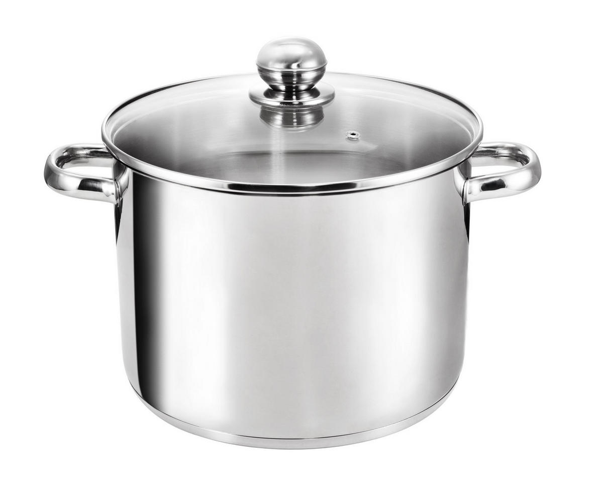KOCHTOPF Grandis, Edelstahl, Induktion, 9 Liter, Ø 24 cm, Höhe 20 cm - Edelstahlfarben, Metall (24cm) - KOPF