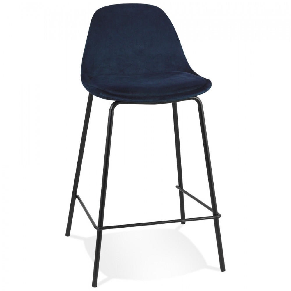 BARHOCKER Blau 41x89x41cm - Blau/Schwarz, Textil/Metall (41/89/41cm) - AlterEgo