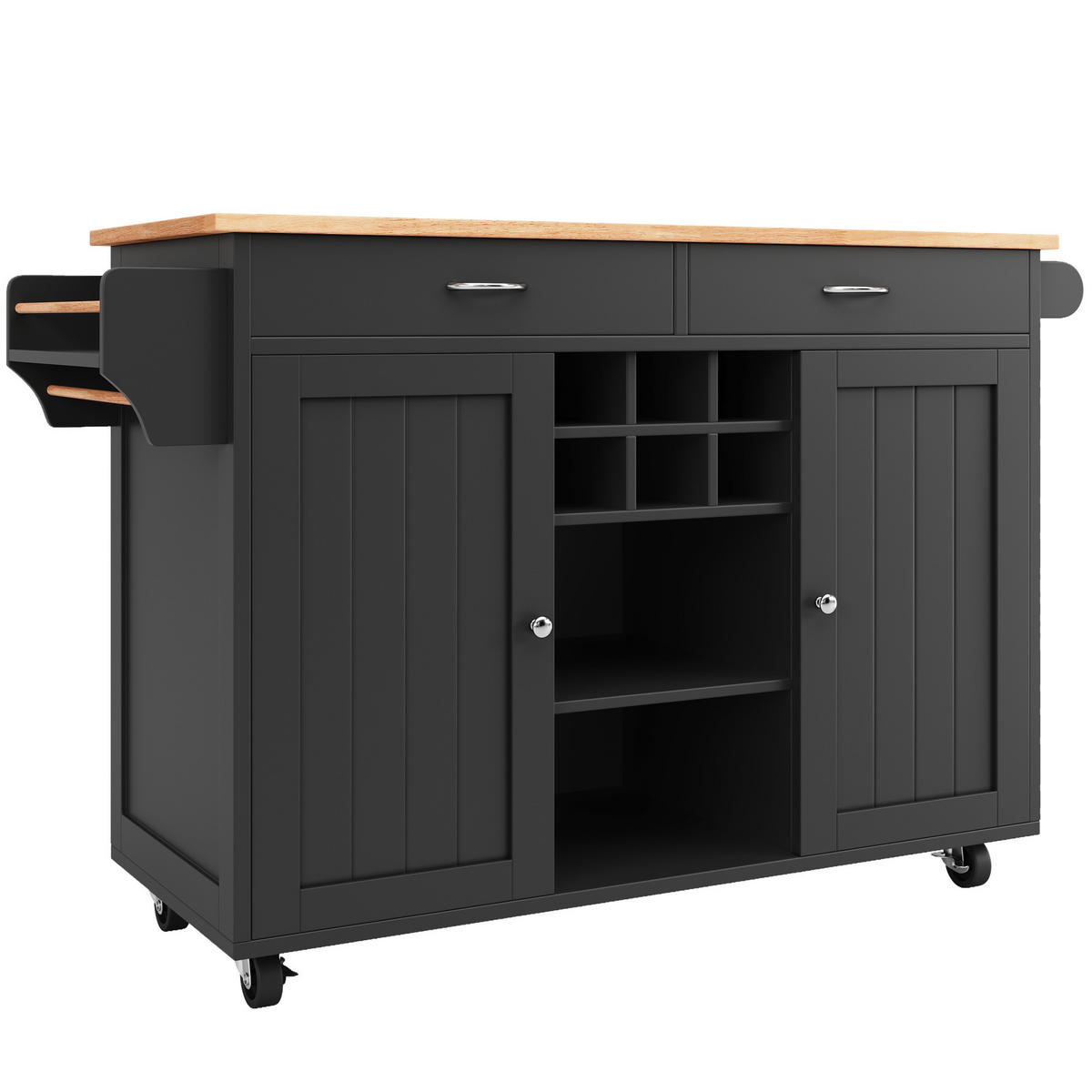 KÜCHENINSEL mit Stauraum 102 x 45 x 92 cm Schwarz - Schwarz, Metall (45/92/102cm) - Beauniv