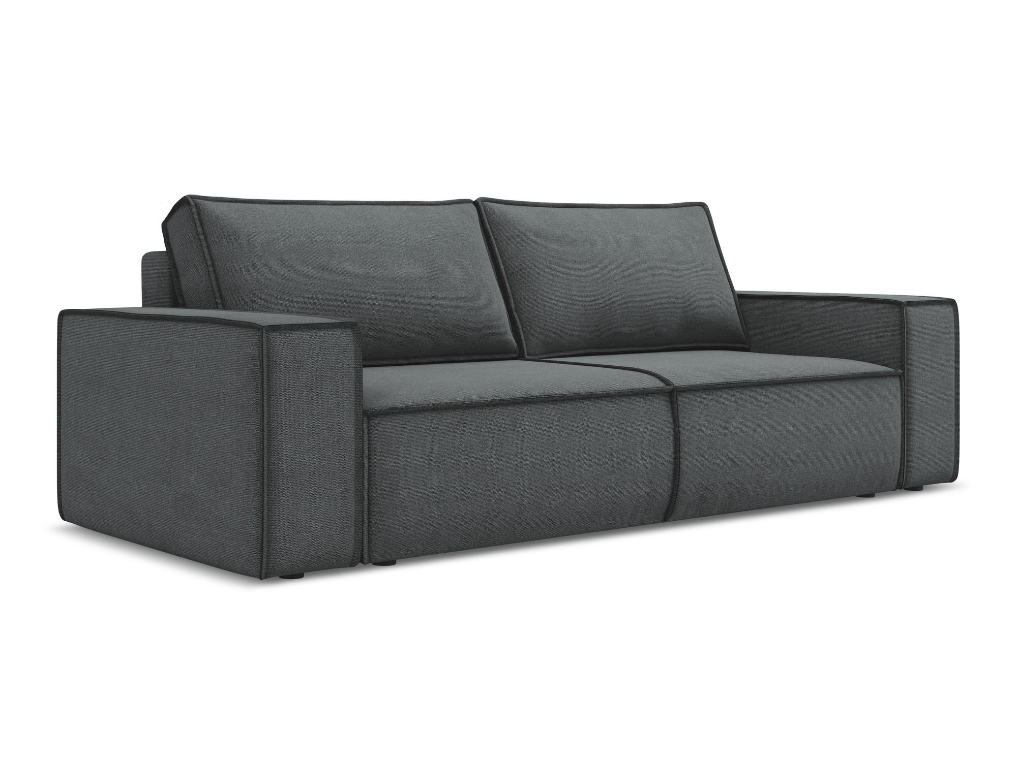 3-SITZER SOFA mit Schlaffunktion Strukturstoff Stoff Grau - Schwarz/Grau, Kunststoff/Textil (255/85/105cm) - Makamii