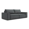3-SITZER SOFA mit Schlaffunktion Strukturstoff Stoff Grau - Schwarz/Grau, Kunststoff/Textil (255/85/105cm) - Makamii
