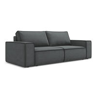 3-SITZER SOFA mit Schlaffunktion Strukturstoff Stoff Grau - Schwarz/Grau, Kunststoff/Textil (255/85/105cm) - Makamii