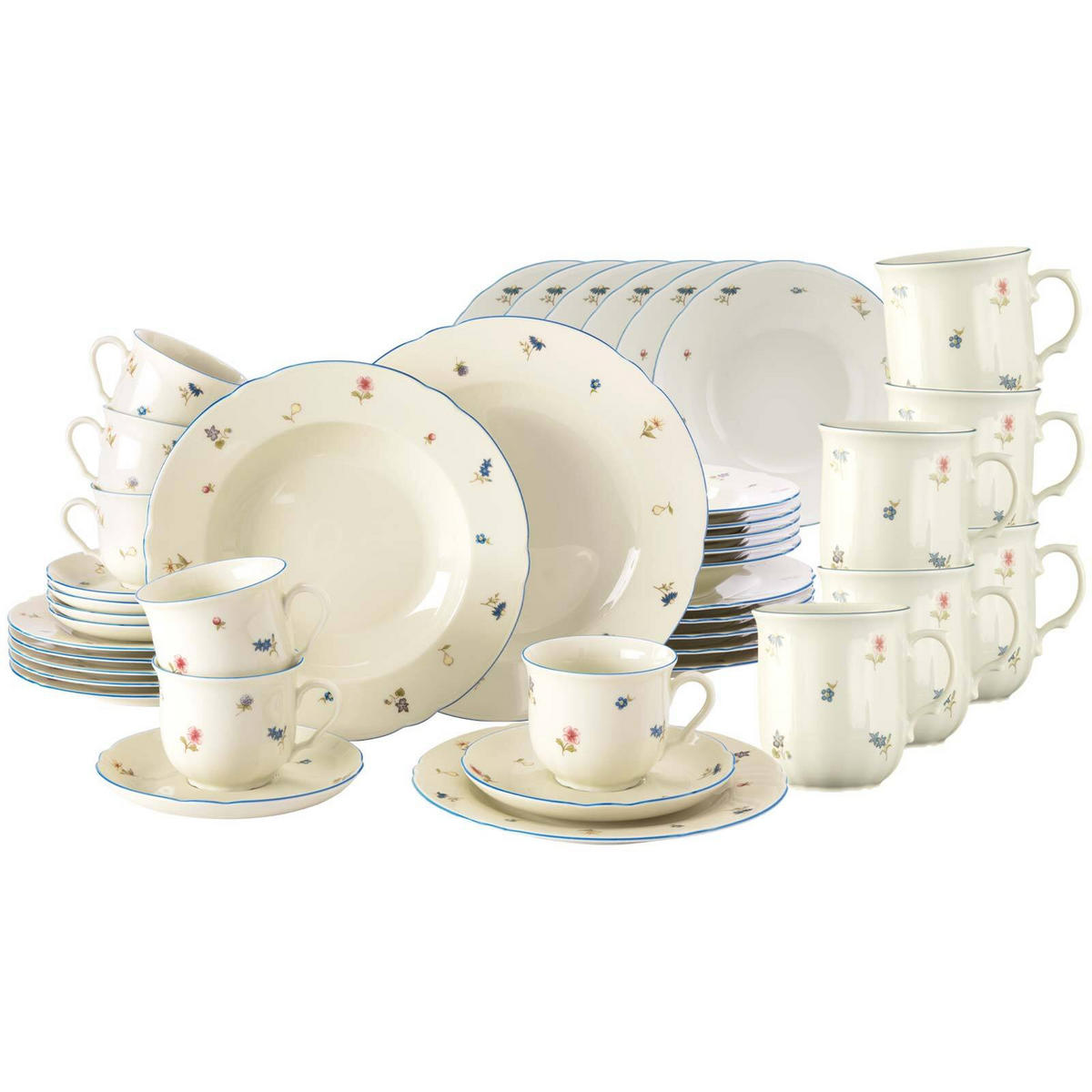 KOMBISERVICE Marieluise Streublume bunt 42er Set - Multicolor, Keramik (1/1/1cm) - Seltmann Weiden