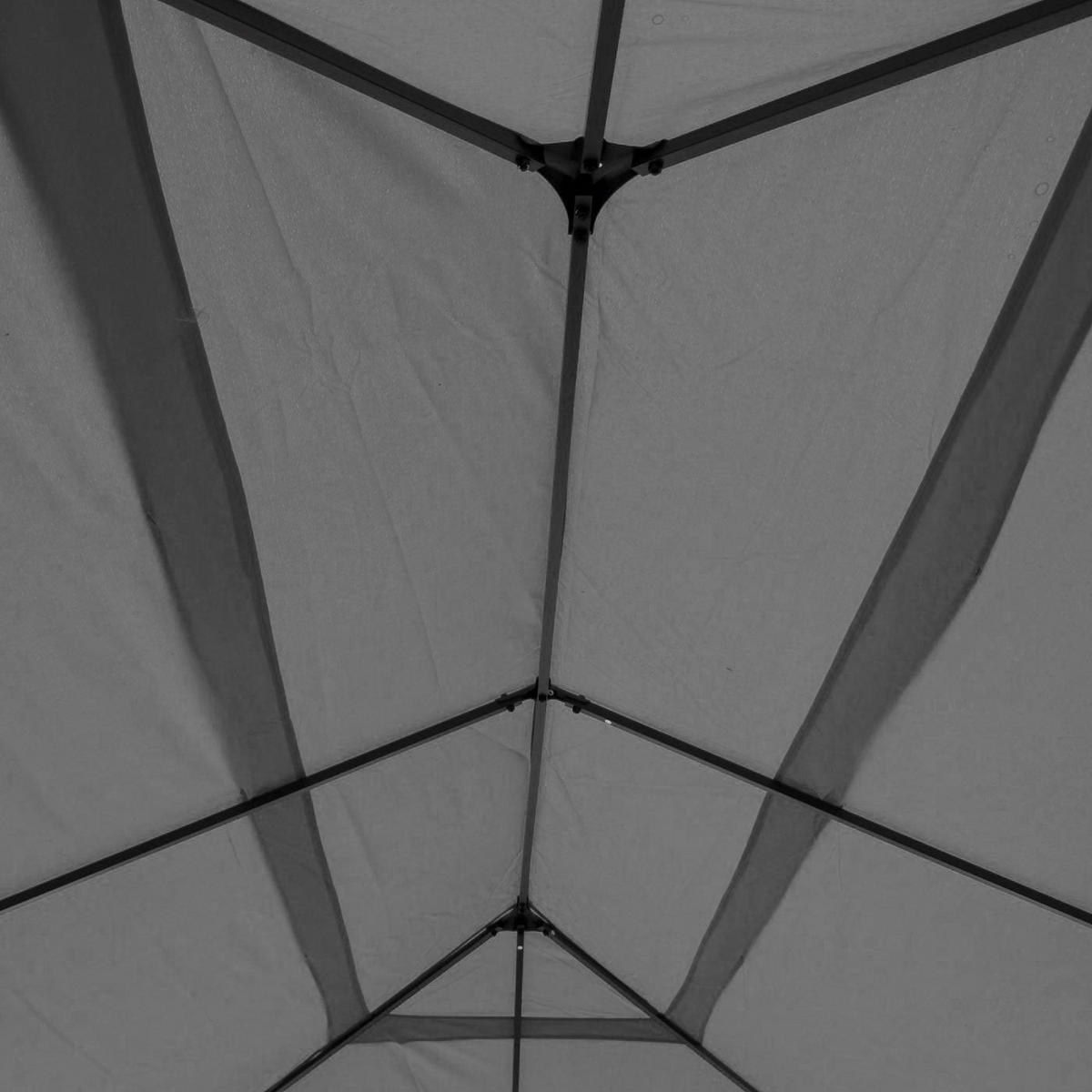 PERGOLA Cadiz 276x300x500cm Grau Seitenwand + Moskitonetz - Grau, Metall (300/276/500cm) - BERLINLODGE