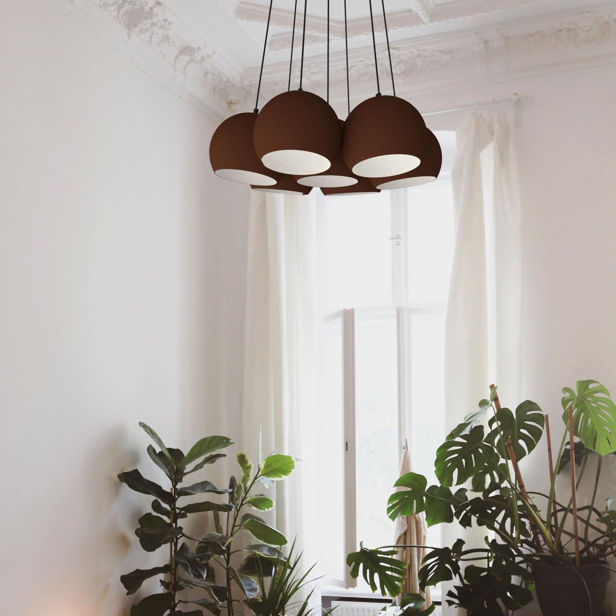 HÄNGELEUCHTE - Dunkelbraun, Metall (25/25/20cm) - Lumicom