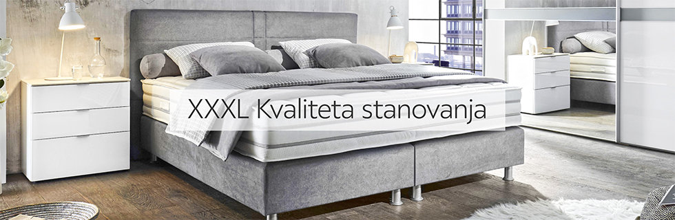 Moderan boxspring krevet sive boje Lesnina XXXL