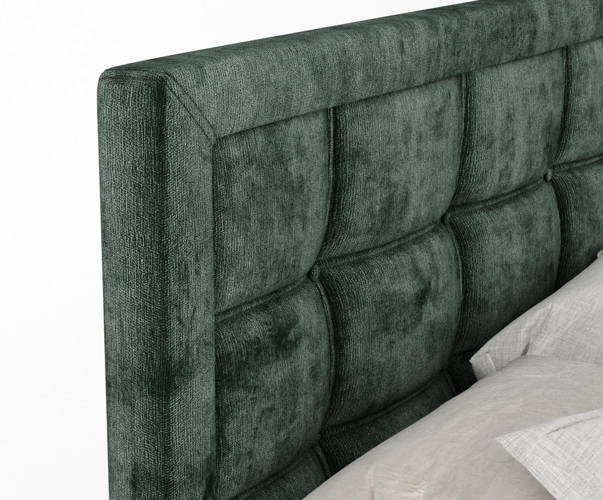 BOXSPRINGBETT Ambrosia Grün 180/200 cm - Schwarz/Grün, Holz/Holzwerkstoff (180/200cm) - Maison de Reve
