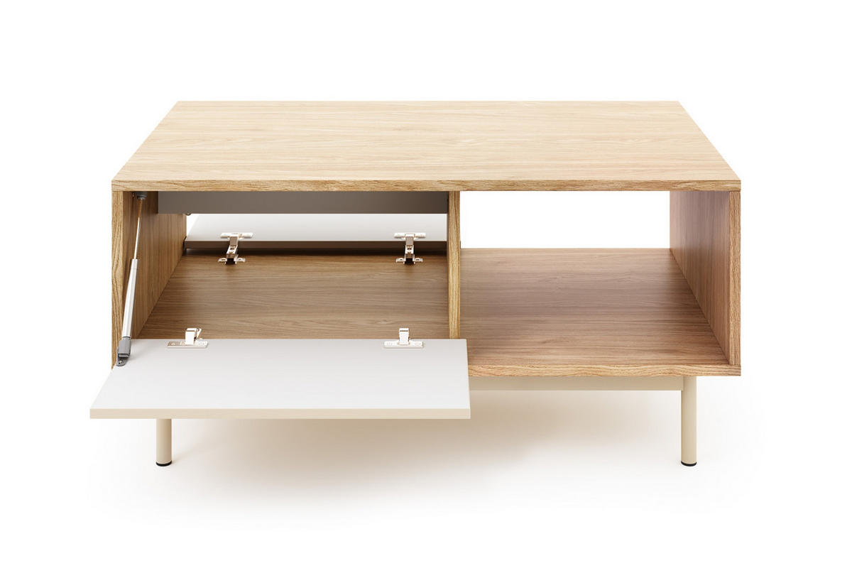 COUCHTISCH TOGY 05 100/60 cm in Kaschmir / Geölter Eiche - Kaschmir/Eichefarben, Holzwerkstoff (60/100/47cm) - Deine Möbel 24