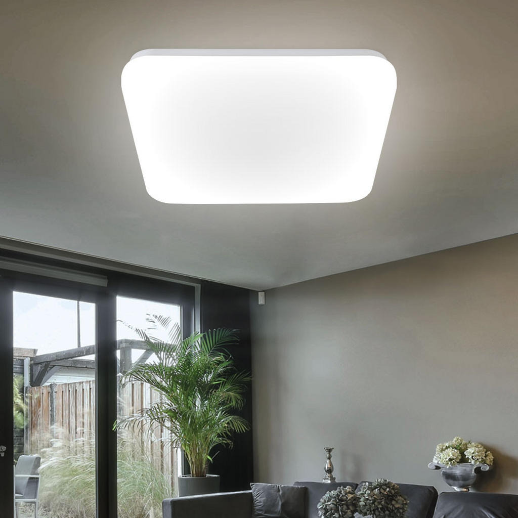 Thumbnail - Globo Lighting Led, Weiß, Metall, 33.5x5x33.5 cm, Lampen & Leuchten, LED Beleuchtung, LED-Deckenleuchten