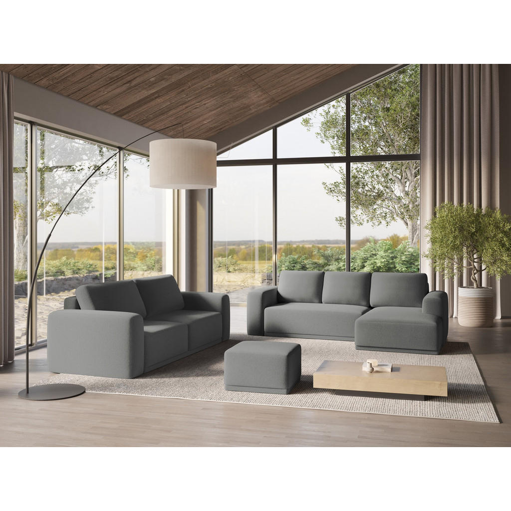 Thumbnail - Makamii Ecksofa, Schiefer, Textil, 3-Sitzer, Füllung: Schaumstoff, L-Form, Ottomane rechts, 258x160 cm, Made in EU, Wohn...