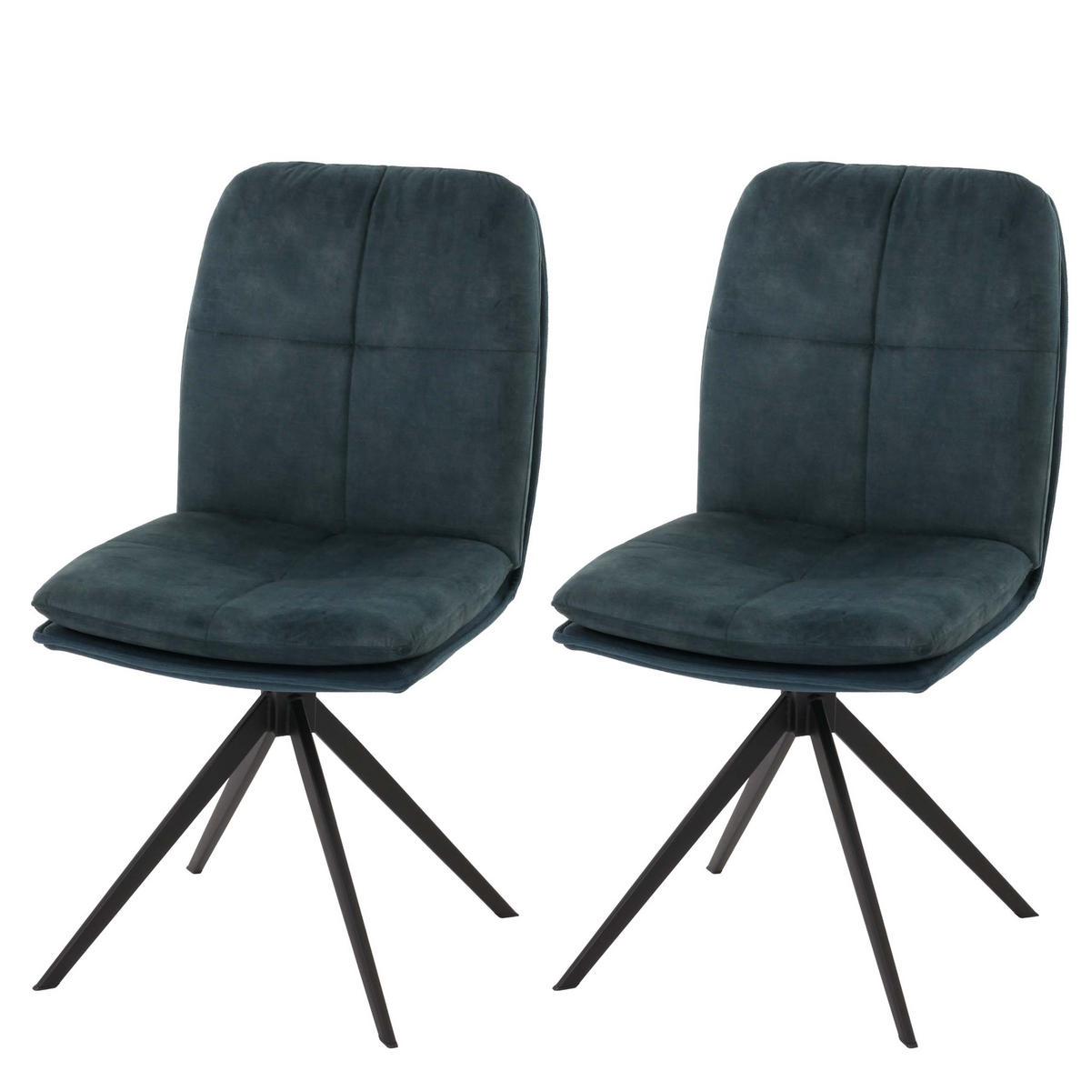 ESSZIMMERSTUHL Blau 2er-Set - Blau, Textil (47/90/56cm) - MCW