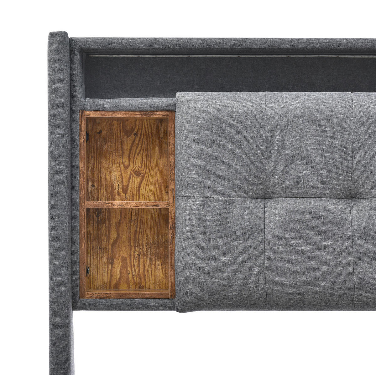 ČALÚNENÁ posteľ, 160/200 cm sivá, s úložným čelom, LED a USB - sivá, drevo (160/200cm) - BEAOK