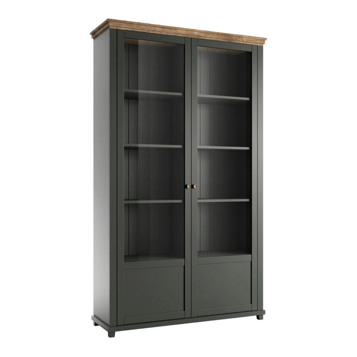 GESCHIRRSCHRANK Martin Grün und Holz - Grün, Holzwerkstoff (126/200/42cm) - Petits-meubles