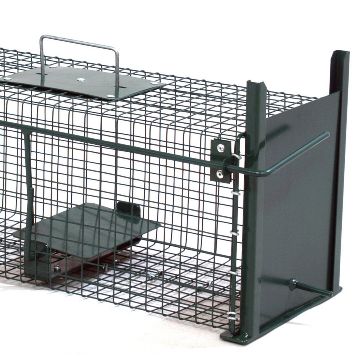 MOORLAND Safe 5006 – Lebendfalle 18 x 18 x 50 cm, 2 Eingänge, 1,8 mm Drahtgitter - Grün, Holz (18/18/50cm) - Moorland