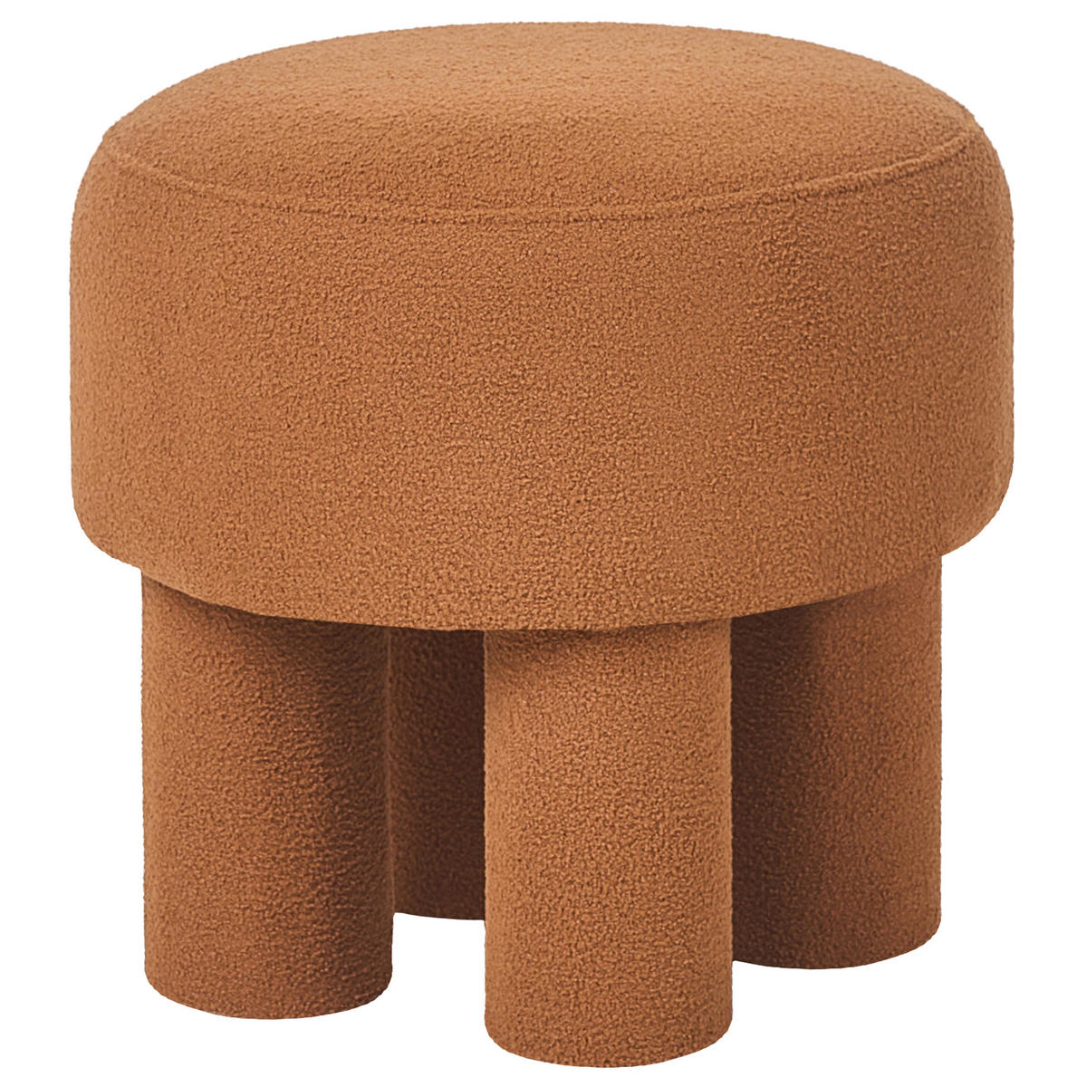 HOCKER Bouclé Orange Canby - Orange, Textil (43/38/43cm) - Beliani