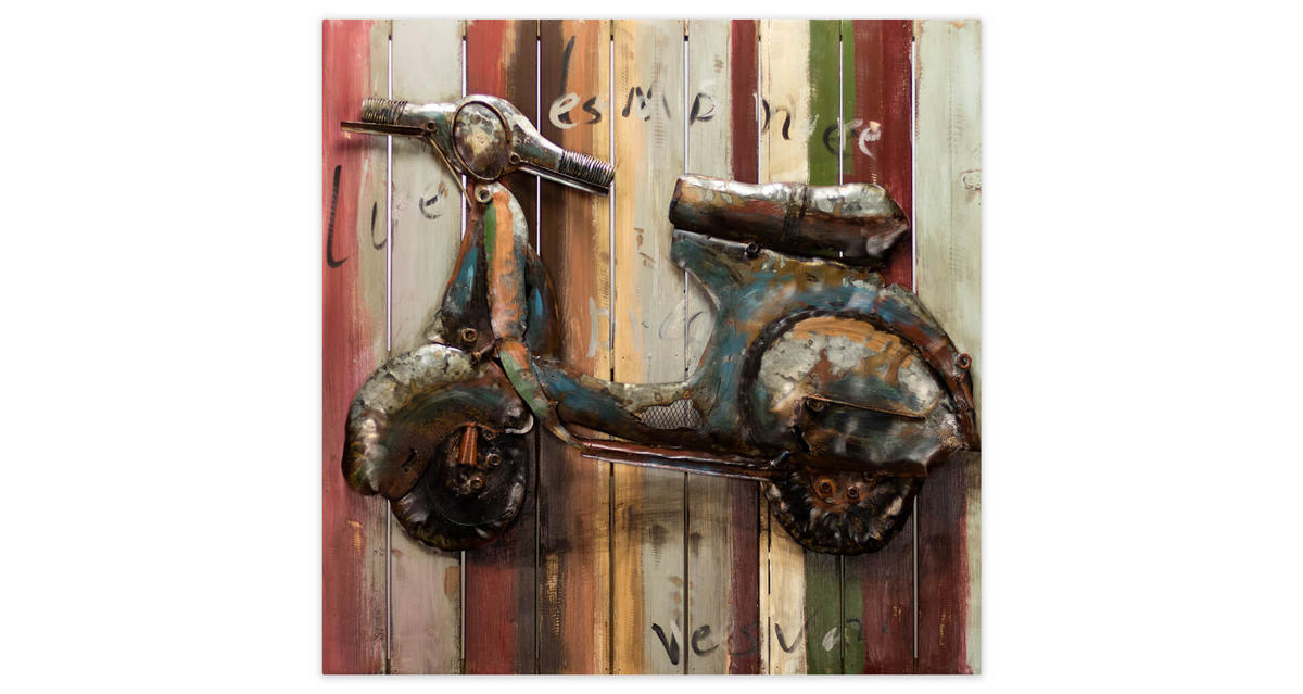 METALLBILD Bunt 80/80 cm - Multicolor, Metall (3.8/80cm) - KUNSTLOFT