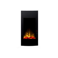 KAMIN - 40.8 x 13 - glas - schwarz Vulcano - Schwarz, Glas (40.8/81.4/13cm) - Vente-Unique