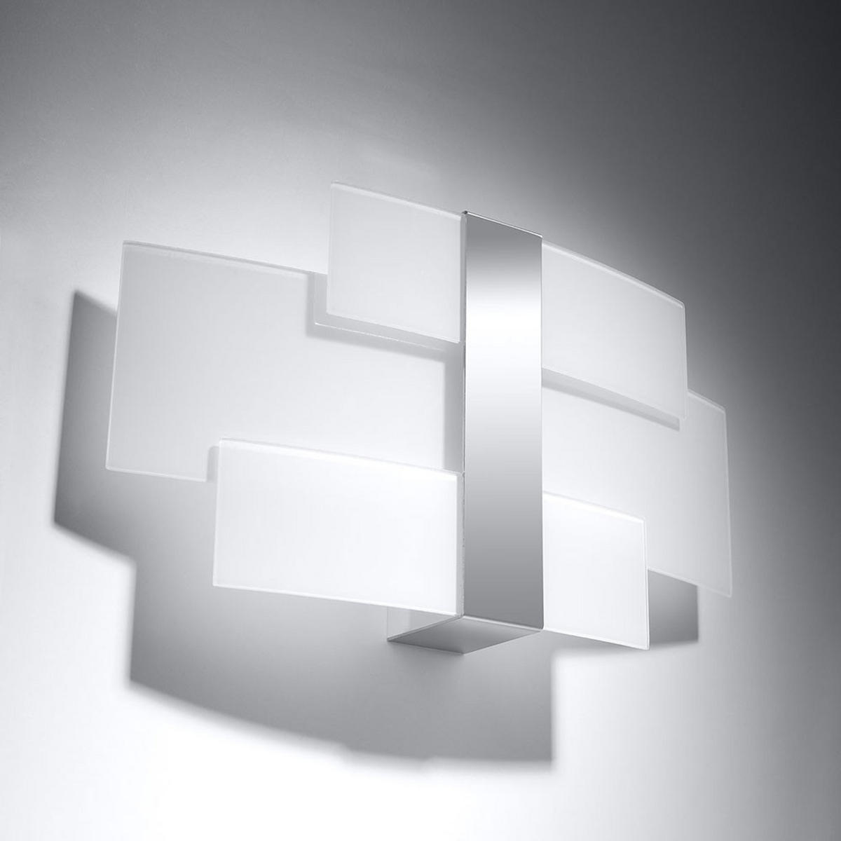 WANDLEUCHTE Celia Stahl Chrom Silber - Silberfarben, Glas (42/23/7cm)