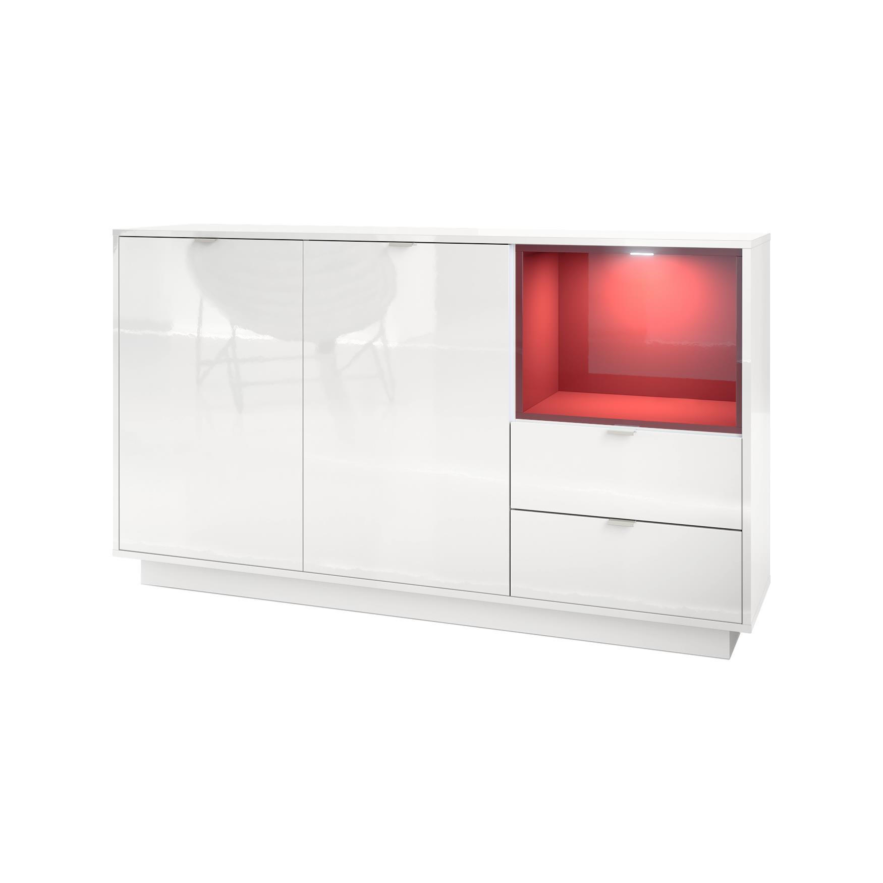 SIDEBOARD Metro Einsatz in Bordeaux Hochglanz - Bordeaux, Holzwerkstoff (153/88/38cm) - Vladon