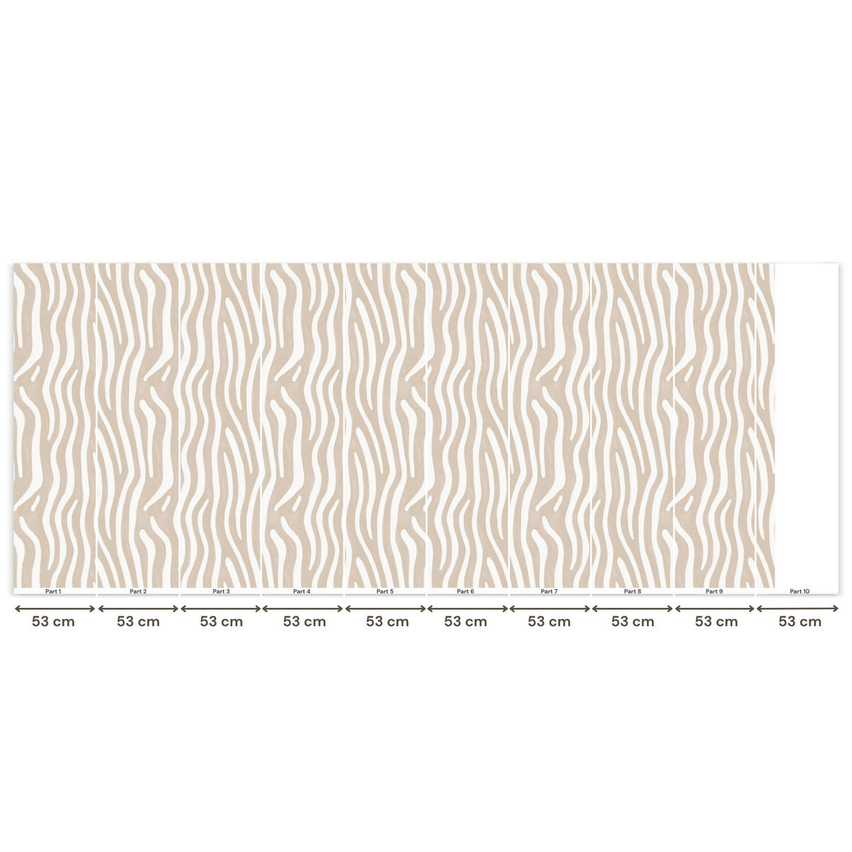 TAPETE - Abstrakt - Zebra - Beige - 450x200 cm - Beige, Papier (450/200cm) - OnlyWow
