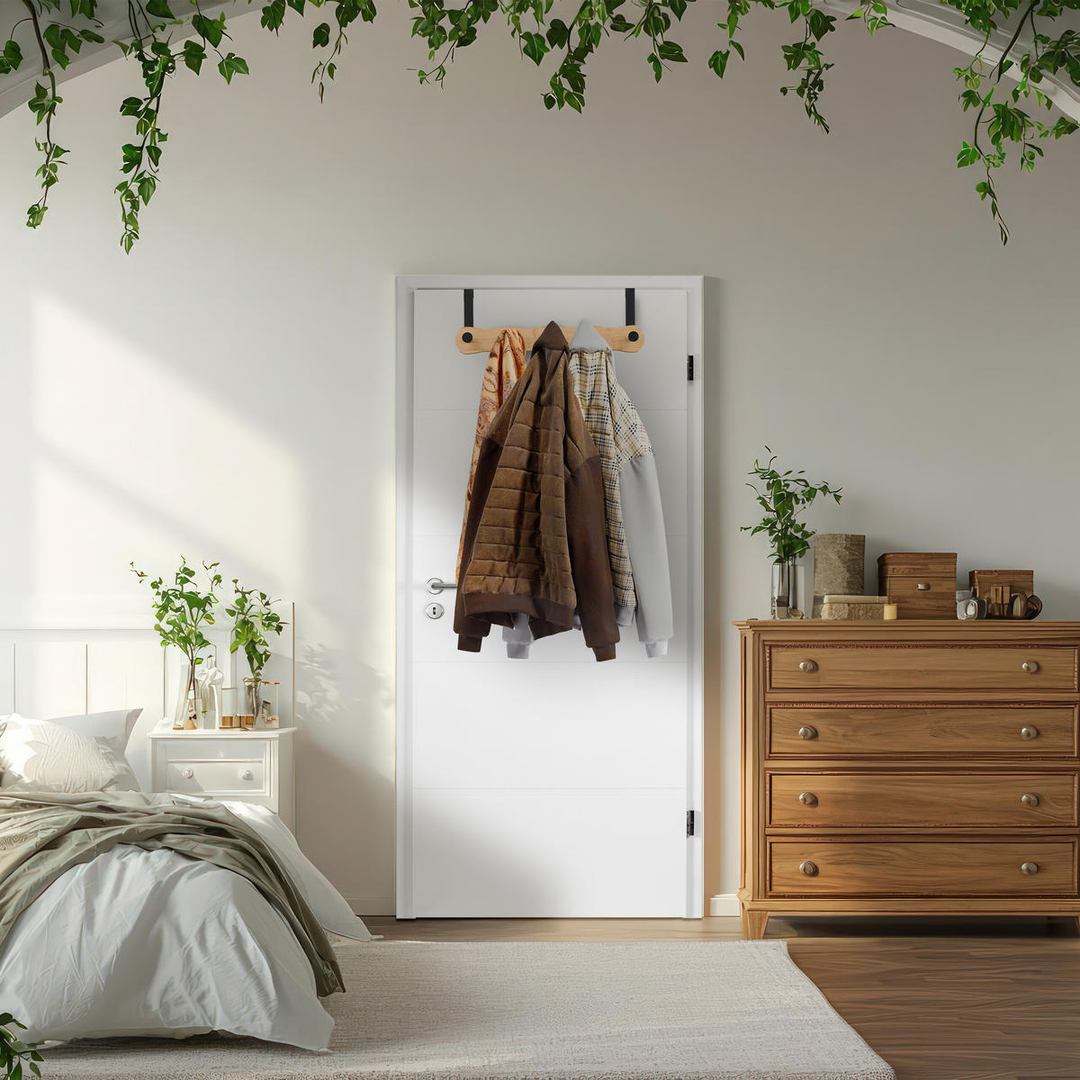 TÜRGARDEROBE - Multicolor, Holz/Metall (40.5/14/7.5cm) - Relaxdays