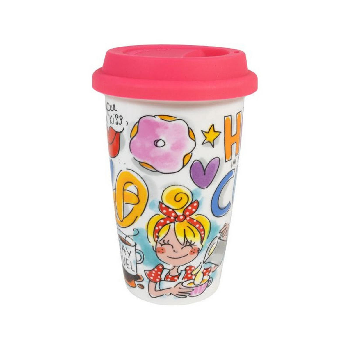 TO-GO-BECHER Eine Umarmung in einer Tasse in Bunt - 15cm - Multicolor, Keramik (0.4L) - Blond Amsterdam