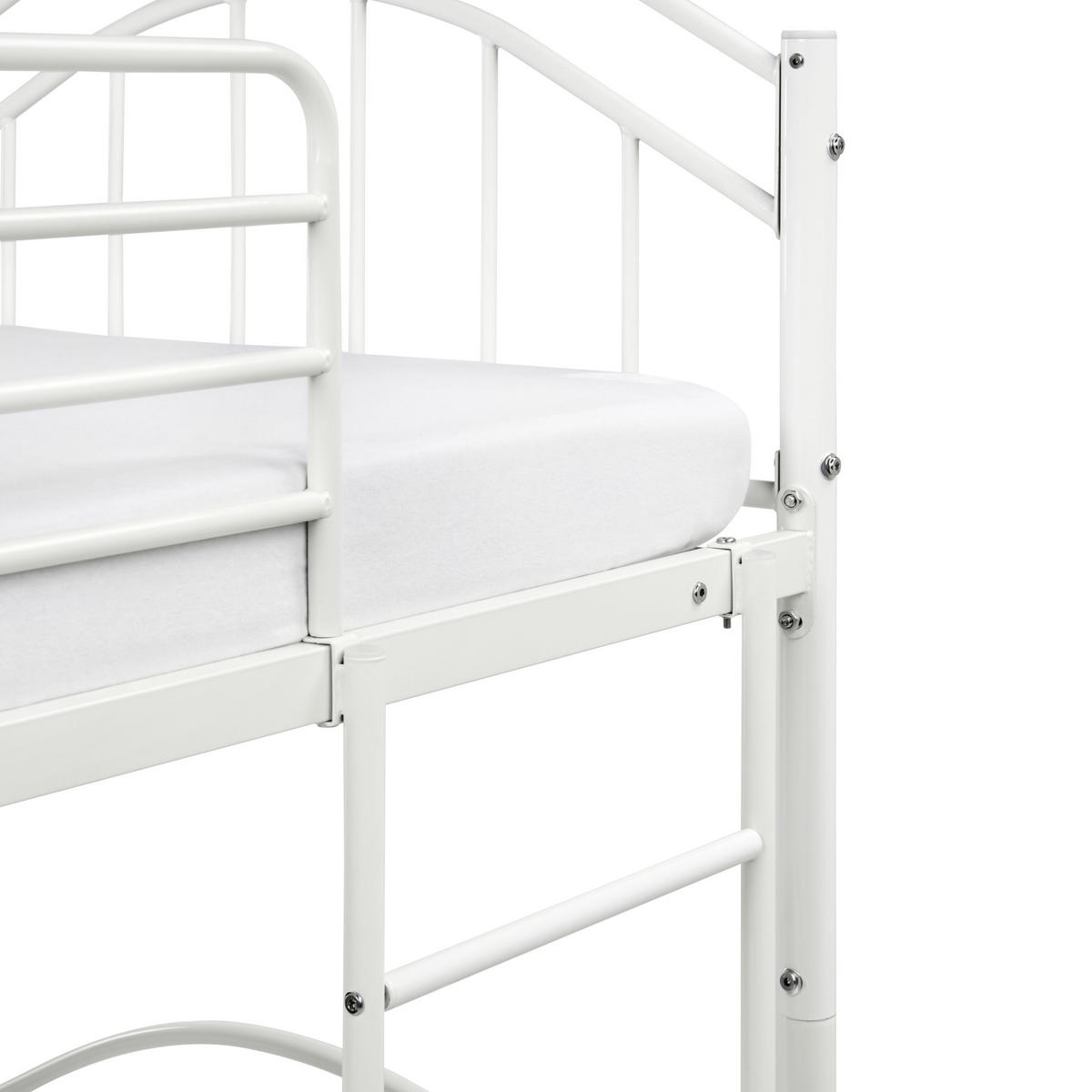 HOCHBETT 90/200 cm Weiß Chartres - Weiß, Metall (90/200cm) - Beliani