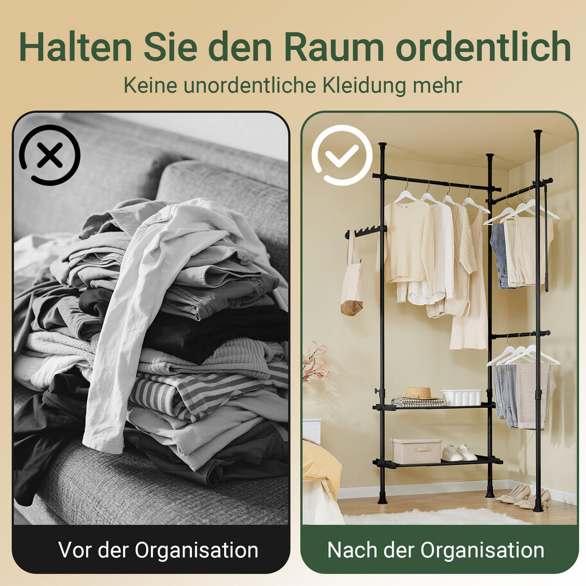 TELESKOP KLEIDERSTÄNDER Schwarz - Schwarz, Kunststoff (198/285/1cm) - SoBuy