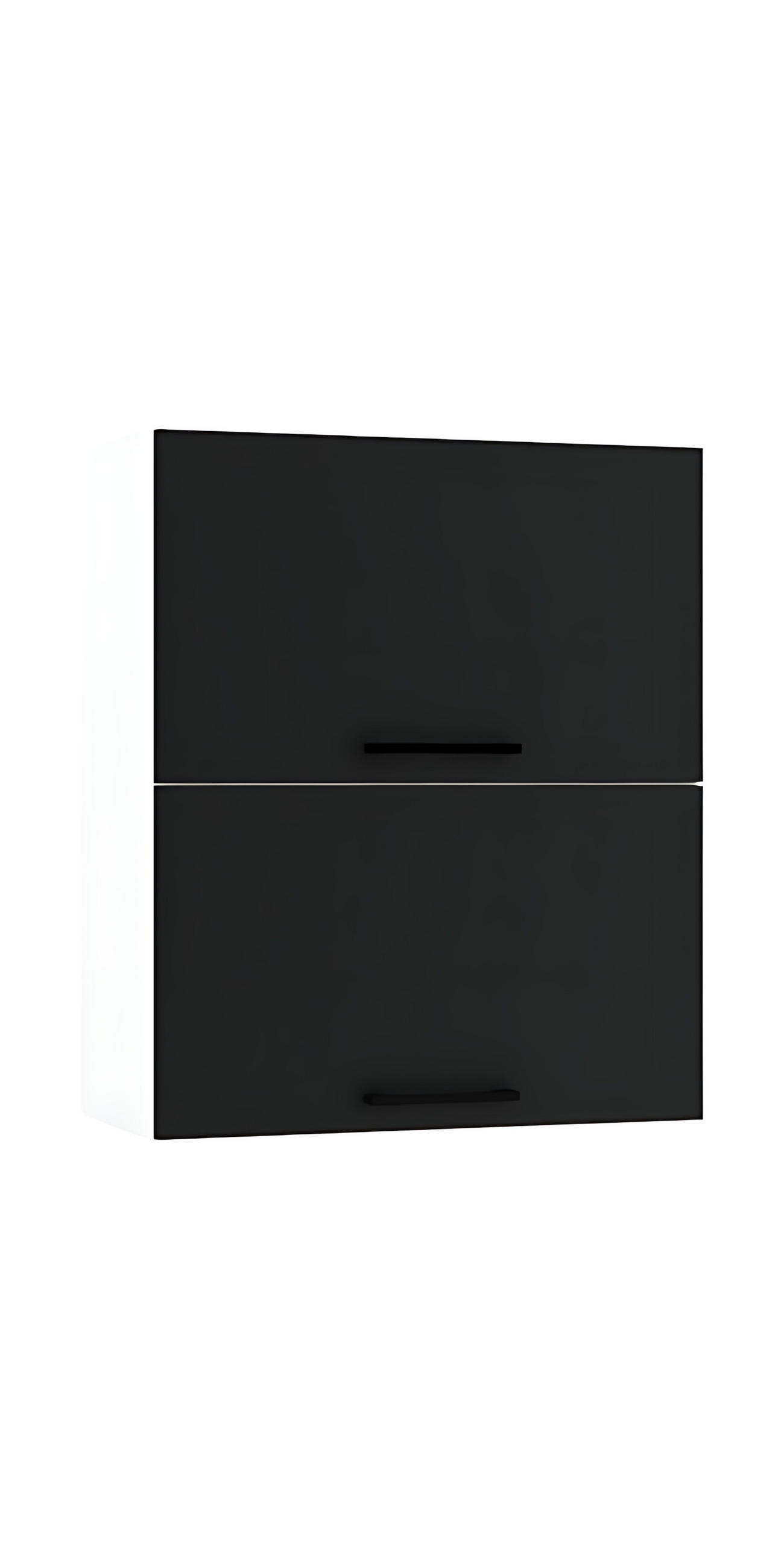 HÄNGESCHRANK W60GRF/2 - Morvex - Hochwertige Küchen Optik - Schwarz, Holz/Metall (60/72/30cm) - ROYAL24_MARKT