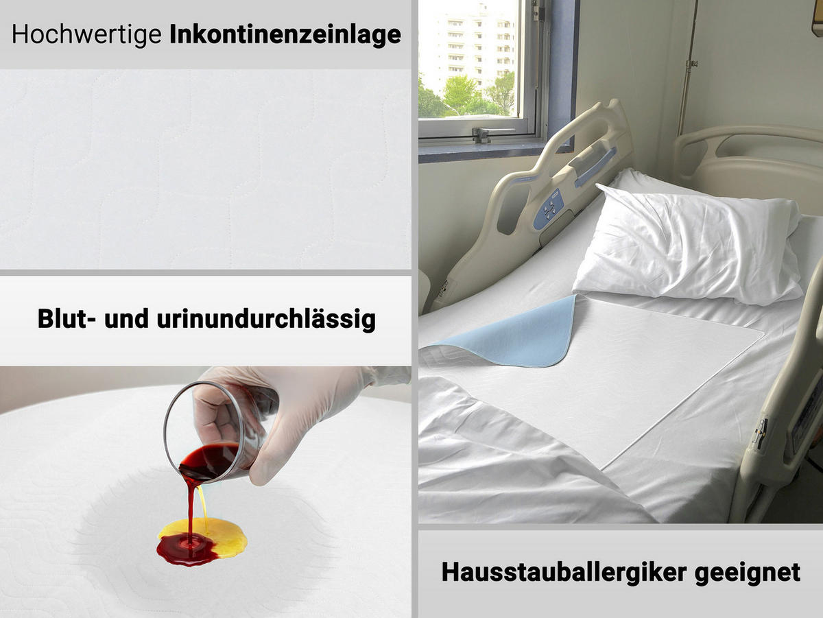 INKONTINENZAUFLAGE, 75x90 cm, 100% Polyester, Blau - Blau, Textil (75/90cm) - Zollner