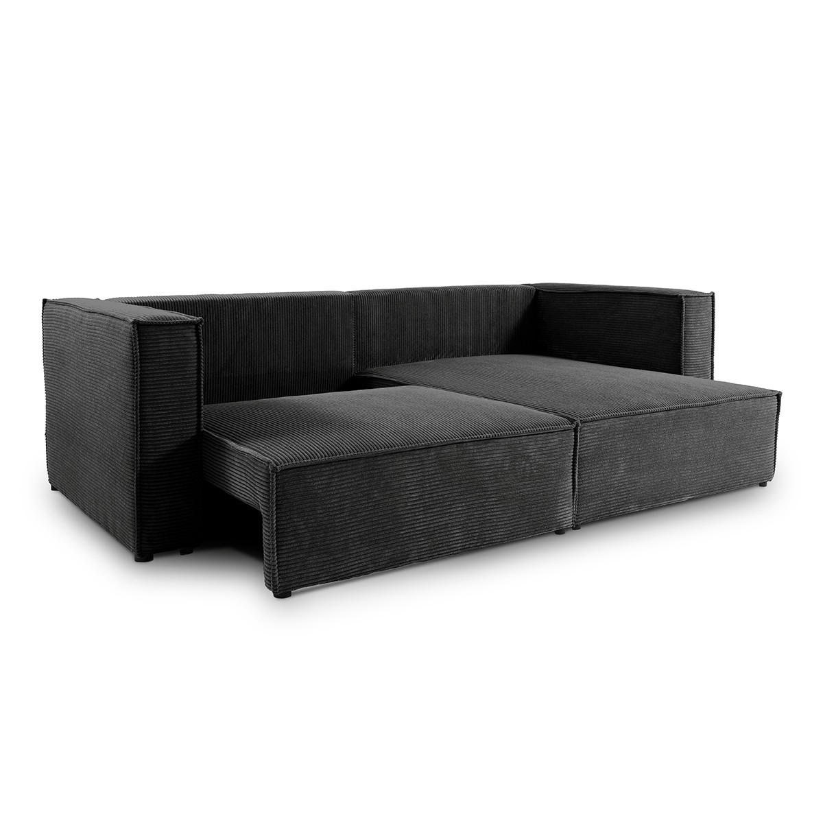 SOFA Jimmy 3 Sitzplätze Schwarz - Schwarz, Holz (245/77/148cm) - Petits-meubles