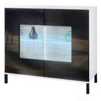 KOMMODE Grömitz Schwarz Hochglanz - Schwarz Hochglanz, Holzwerkstoff (92.5/83.5/35cm) - Vladon