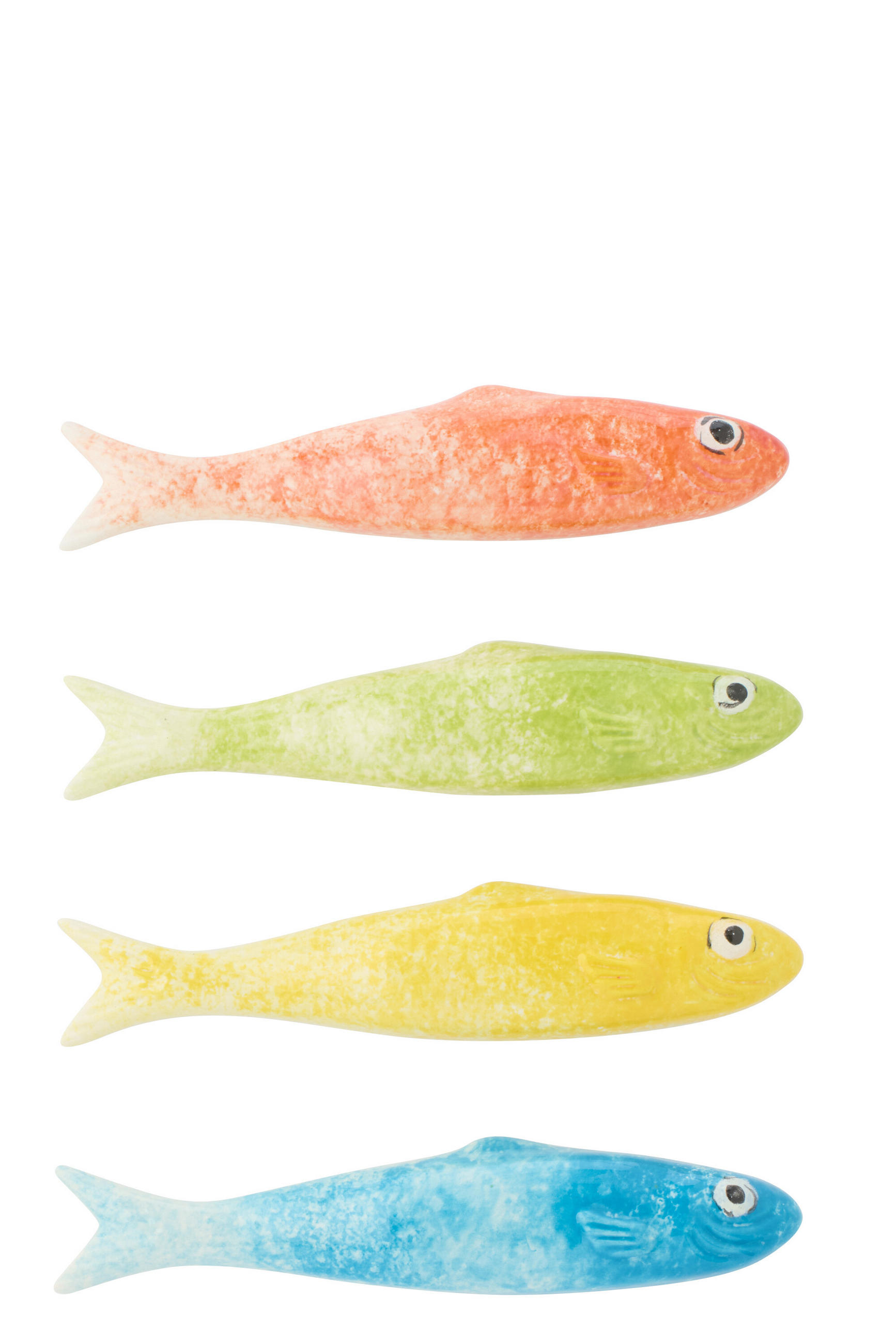 DEKOOBJEKT FISCH (4ER SET) - Multicolor, Keramik (5.5/2.5/24.5cm) - J-Line
