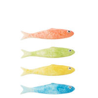 DEKOOBJEKT FISCH (4ER SET) - Multicolor, Keramik (5.5/2.5/24.5cm) - J-Line