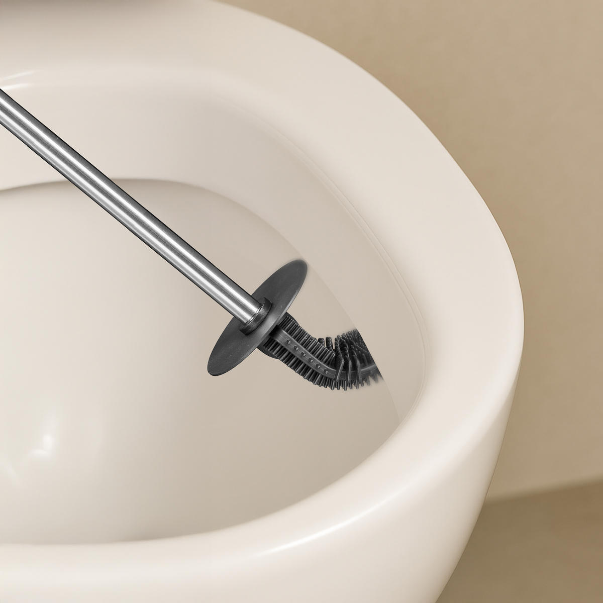 TOILETTENBÜRSTE - Silberfarben, Kunststoff/Metall (9.5/40/10cm) - Relaxdays