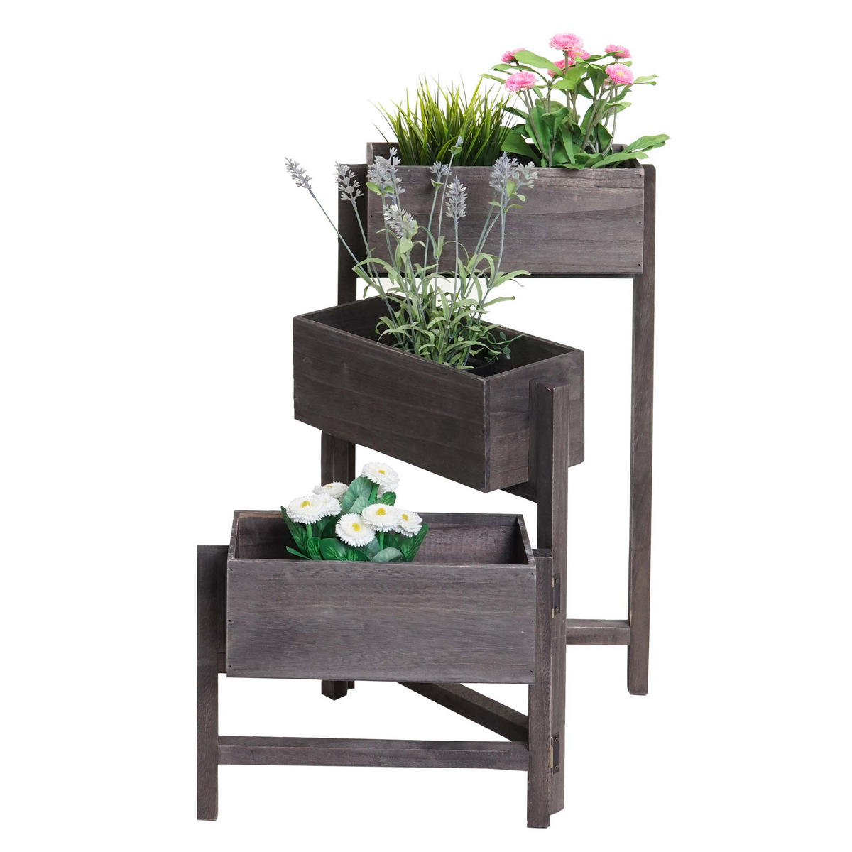 PFLANZREGAL STANDREGAL Grau, Braun - Braun/Grau, Holz (108/65/15cm) - MCW
