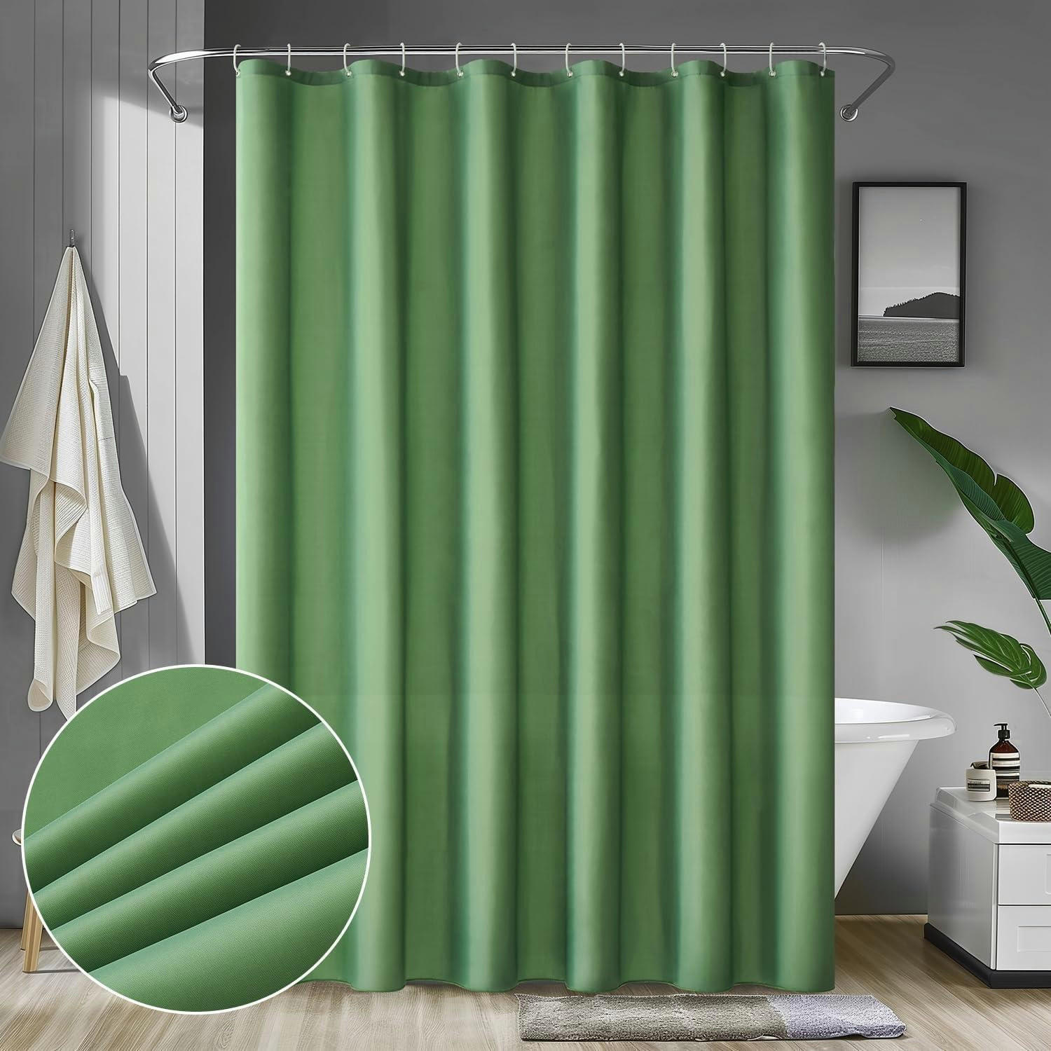 DUSCHVORHANG 240 x 200 cm Grün Wasserdicht Anti-Schimmel Waschbar - Grün, Textil (240/200cm)