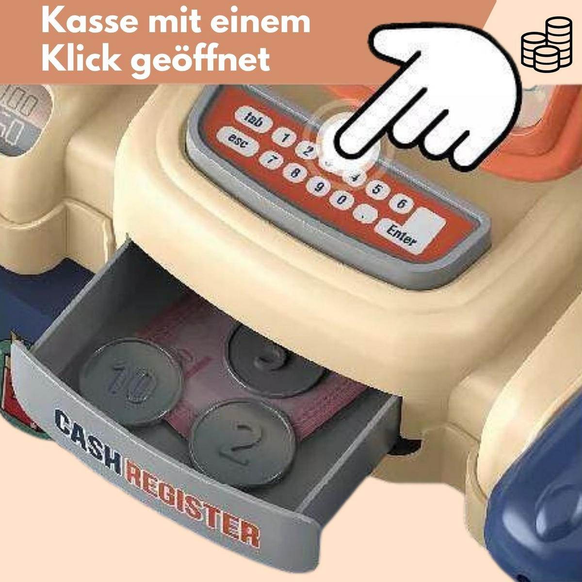 KAUFLADEN MIT SPIELZEUGKASSE NICO 42-teilig - Multicolor, Kunststoff (8/20/45cm) - Coemo