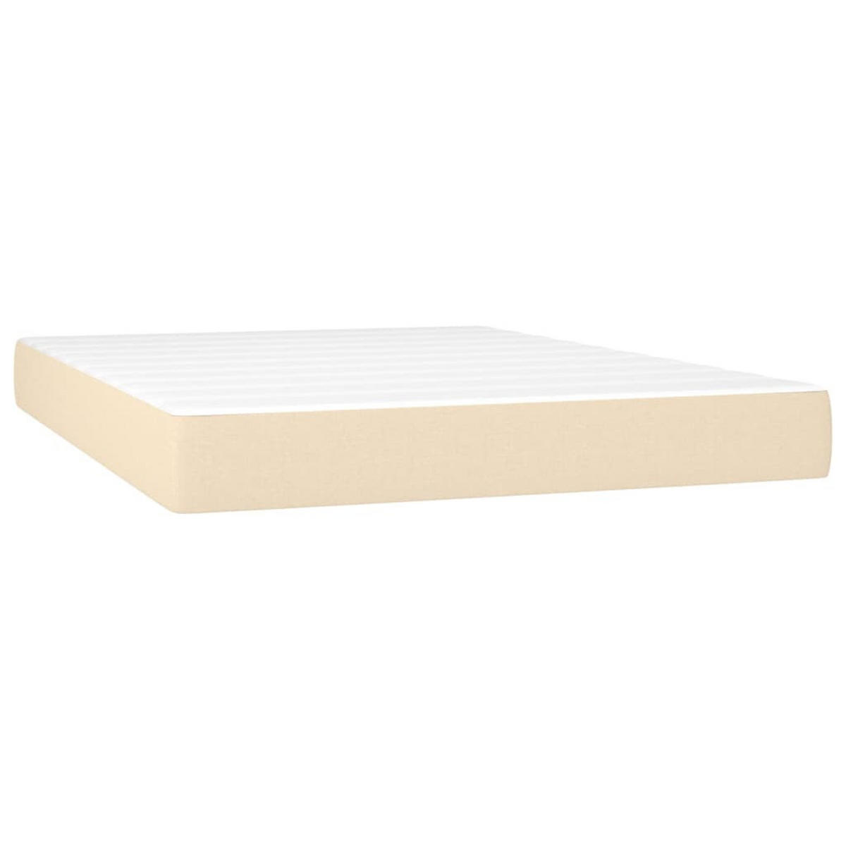 BOXSPRINGBETT Mit Matratze Creme 140/190 Cm Stoff - Weiß, Textil (140/190cm) - vidaXL