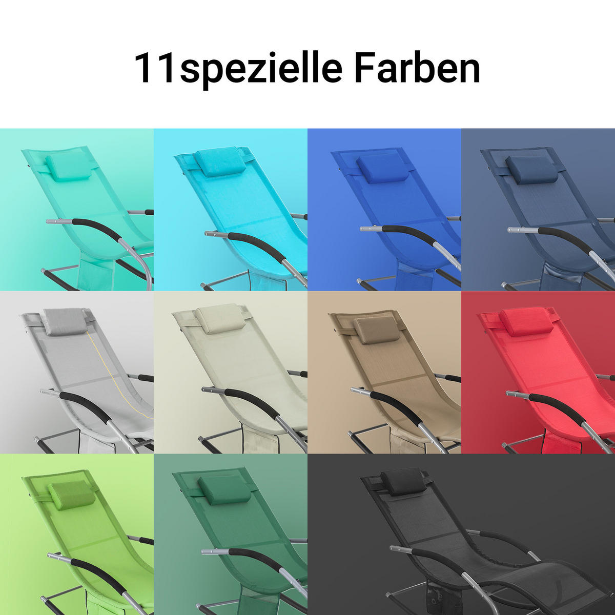 SONNENLIEGE 2er Set Rot - Rot, Metall (63/83/150cm) - SoBuy