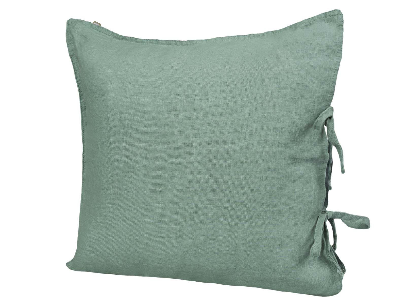 KISSENBEZUG reines Leinen natural-mint 80/80 cm - Mintgrün, Naturmaterialien (80/80cm) - beties Heimtextil