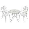 BISTROSET Boulder - Jugendstil - Gartenmöbel Set 3-teilig, Sitzgruppe Aluguss antik weiß - Weiß, Metall - TPFGarden