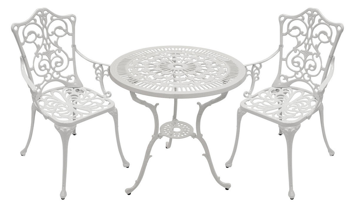 BISTROSTUHL Boulder - Jugendstil - Aluguss antik weiß - Weiß, Metall (58/90/53cm) - TPFGarden