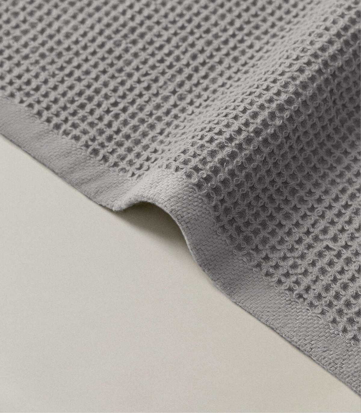 STRANDTUCH & Saunatuch Island. Waffel-Baumwolle. Grau - Grau, Textil (100/180cm) - SOWL
