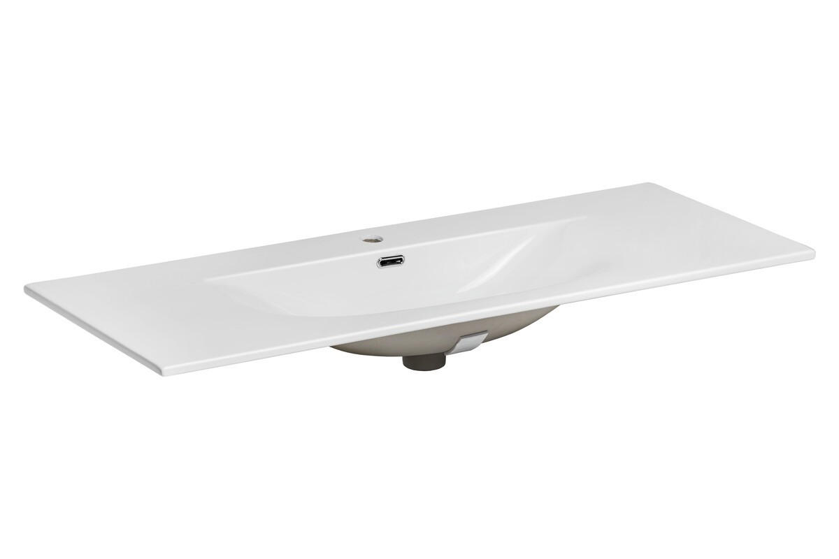 WASCHTISCHKOMBI 120cm 2 Teile - Ocean Beige O BM436 in Beige / Geölter Eiche - Beige, Holz/Keramik (120/57/46cm)