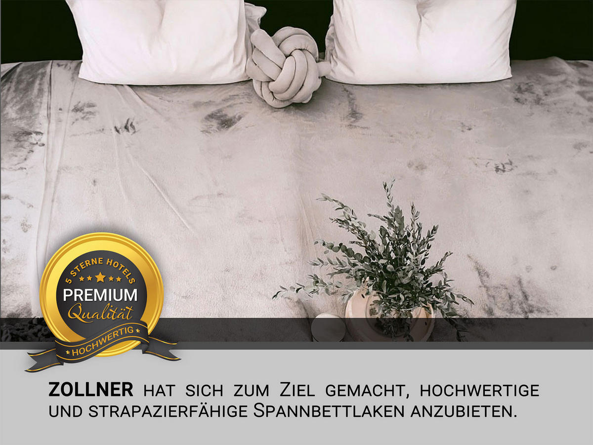 SPANNBETTLAKEN, 180-200x200 cm, 100% Polyester, Grau - Anthrazit, Textil (180/200cm) - Zollner