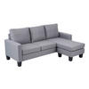 SOFA 3-Sitzer, Grau - Grau, Textil (128/85/192cm) - Oviala