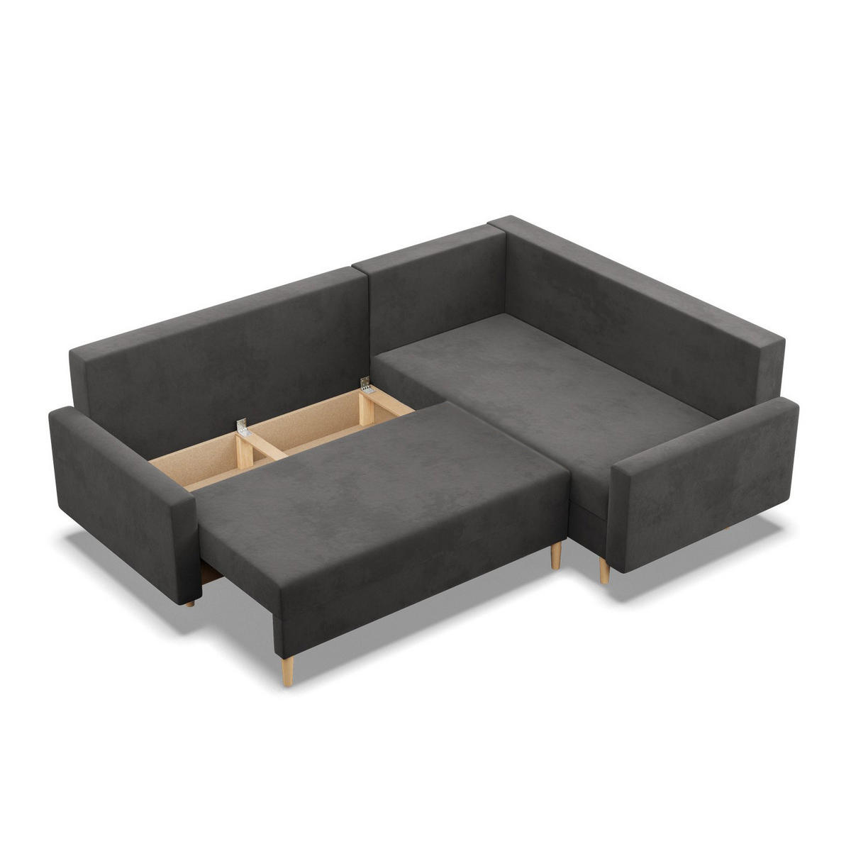 ECKSOFA LINKS MIT SCHLAFFUNKTION BLANK, Grau - Grau, Textil (223/175cm) - Mebligo