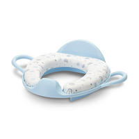 TOILETTENTRAINER 1013070 hellblau Toilettenaufsatz, Rückenlehne, Seitengriffe, abnehmbares Sitzkissen - Blau, Kunststoff (34/41.5cm) - Lorelli