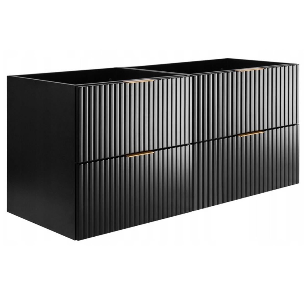 WASCHBECKUNTERSCHRANK FLOW Schwarz matt 120/57/46 cm - Schwarz, Holzwerkstoff (120/57/46cm) - Rodan